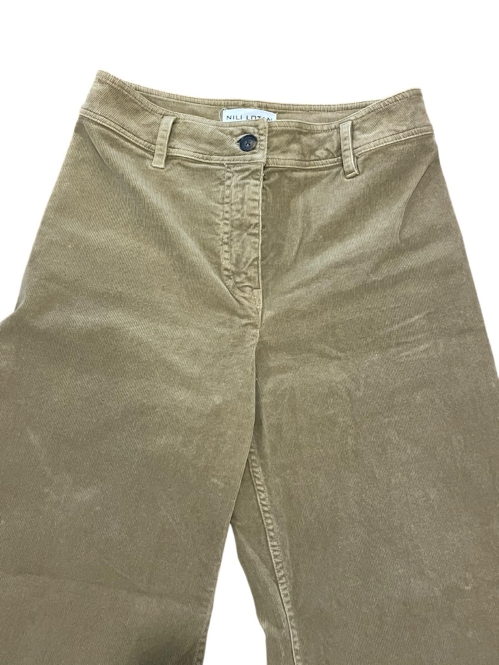 NILI LOTAN Megan Mid Rise Wide Leg Corduroy pants in Tan Size 2 - Picture 5 of 10